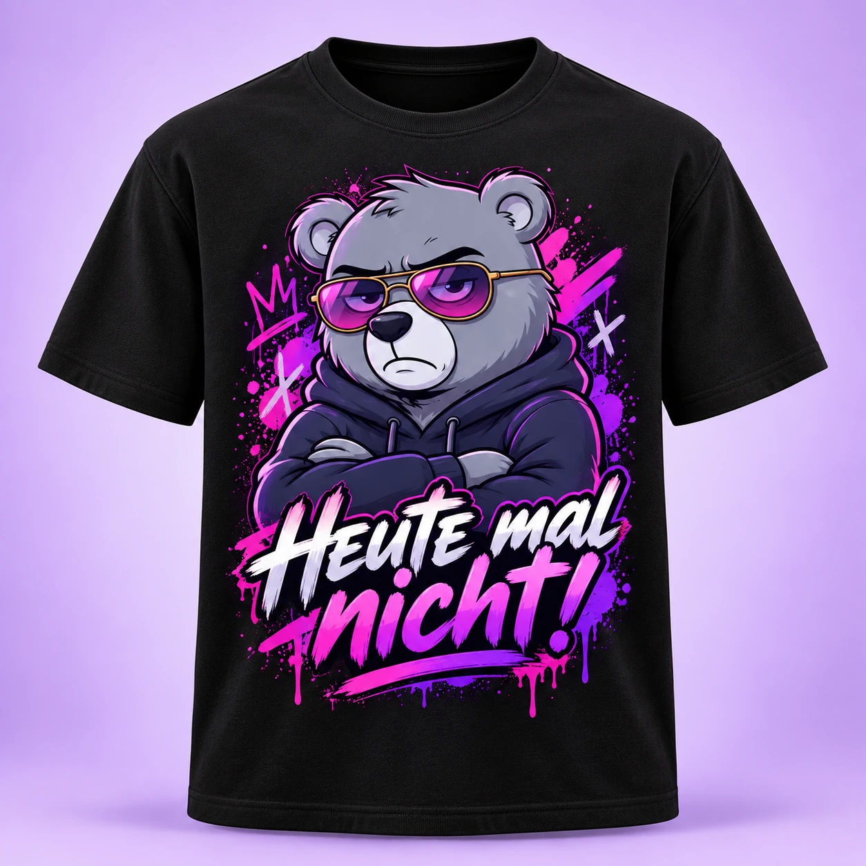 Muffelz T-Shirt mit Bärenmotiv – gestaltete Produktvorschau, kein verifiziertes Spreadshop-Produktfoto