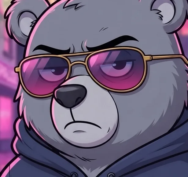 Nahaufnahme von Muffelz mit pinker Sonnenbrille